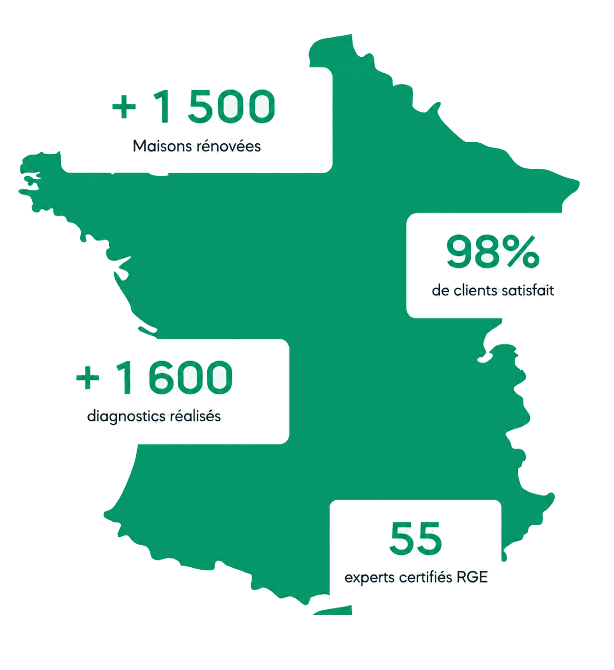 Carte de France — zone d'intervention EcoMaison