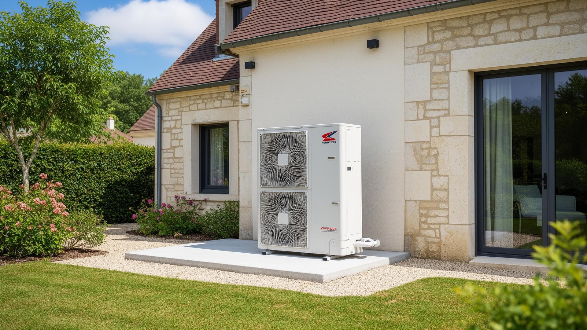 Installation d'une pompe à chaleur air-eau par un technicien certifié