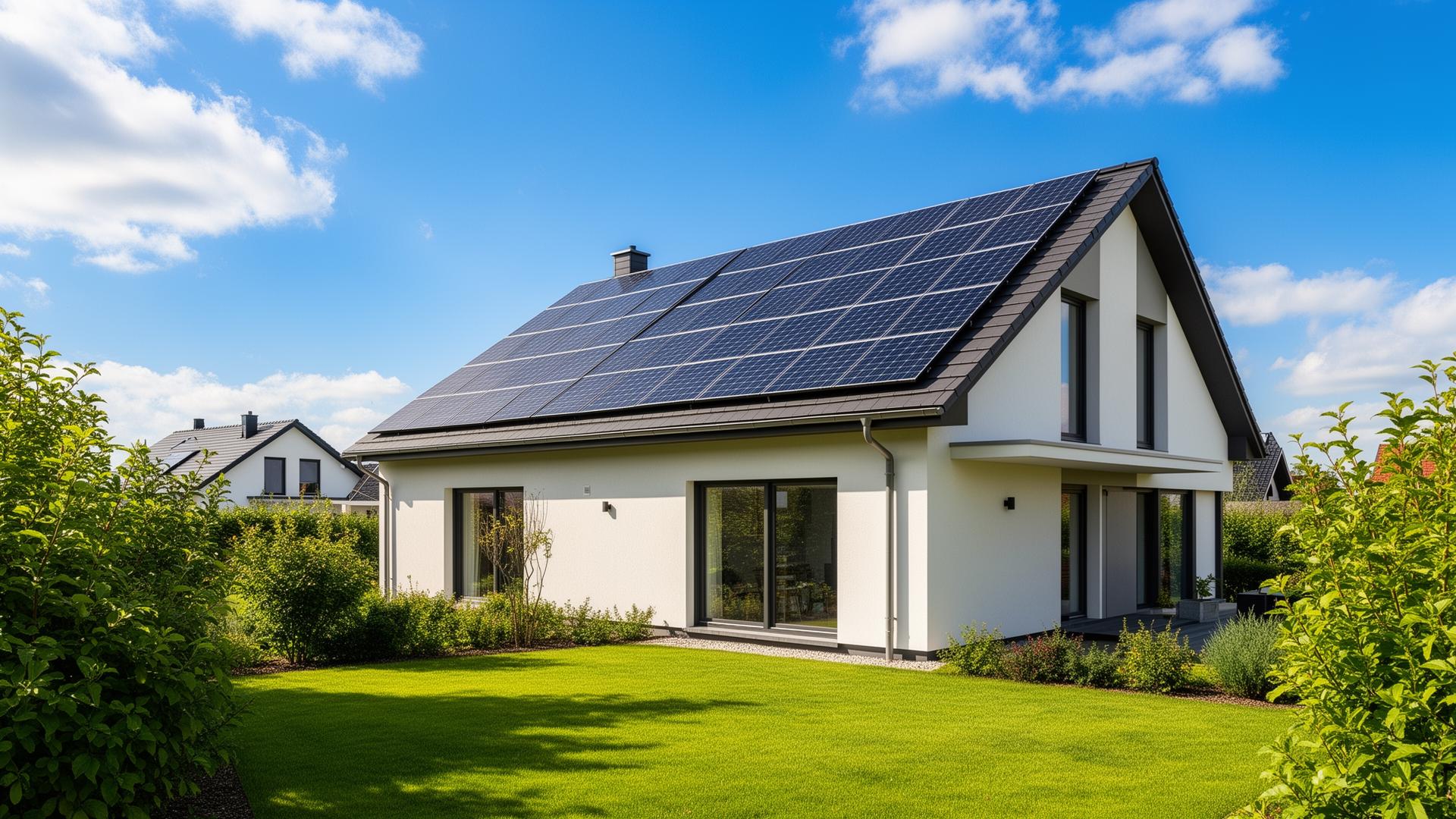 Maison avec panneaux solaires